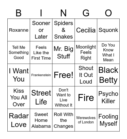 Songs of the 70's #4 Bingo Card