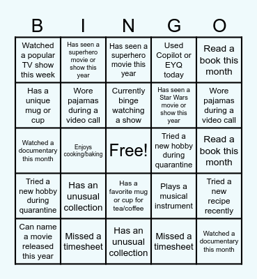 Productivity Solutions Bingo Card