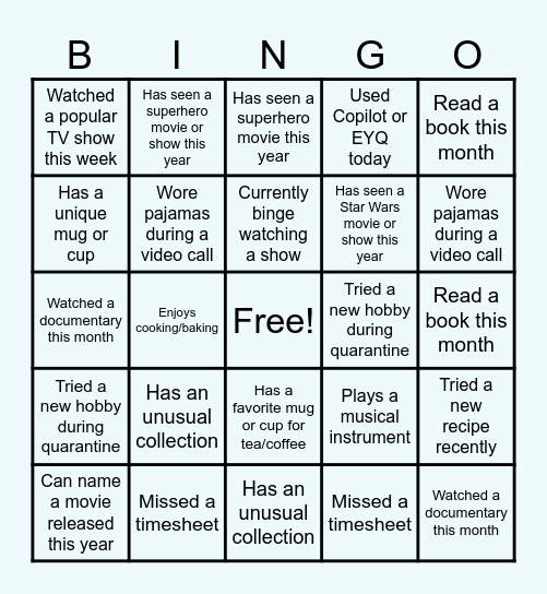 Productivity Solutions Bingo Card