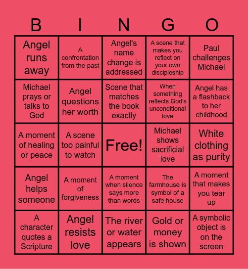 Redeeming Love Bingo Card