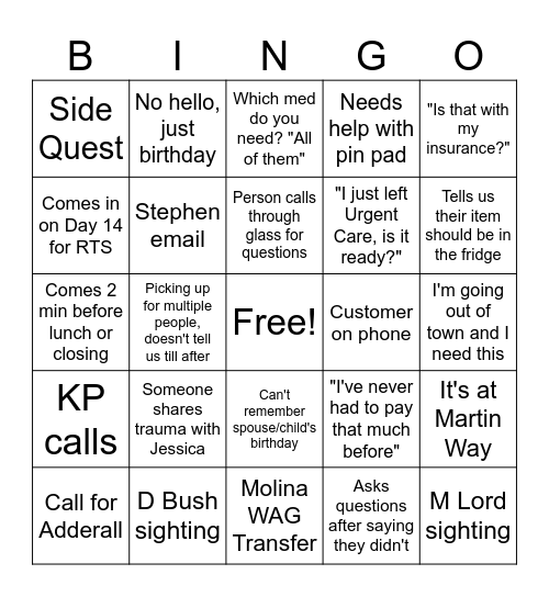1173 BINGO Card