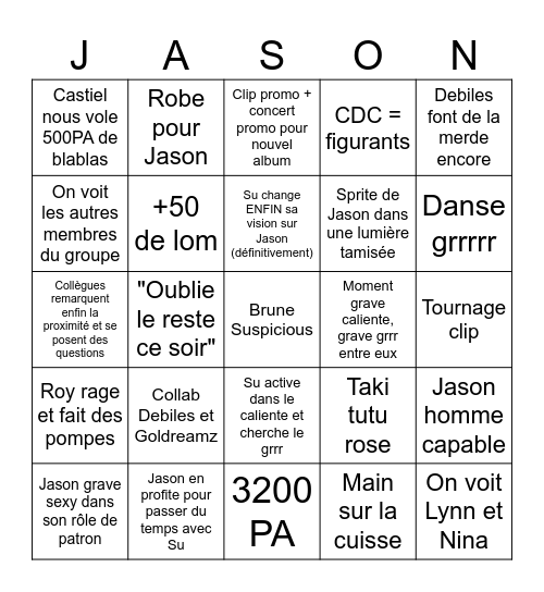 Episode 17 grrrrr Bingo Card