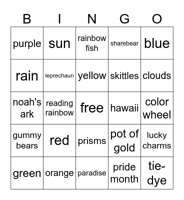 RAINBOW Bingo Card
