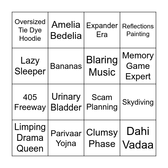 Ananya's Graduation Bingo Card