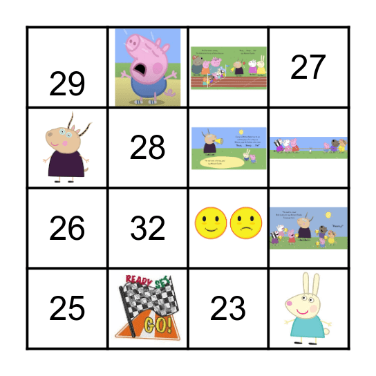 Peppa pig´s field day Bingo Card