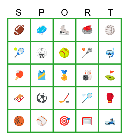 Sports Bingo! Bingo Card