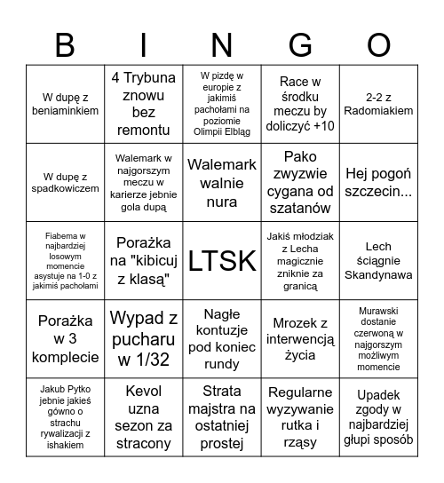 Lech Bingo Card