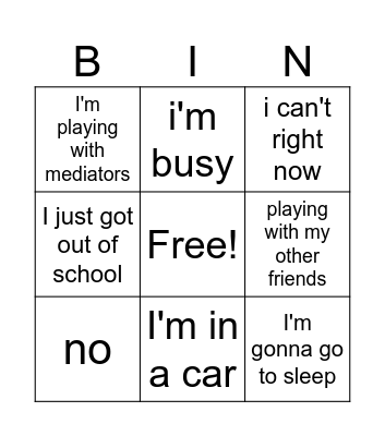 let's see if i Bingo Card