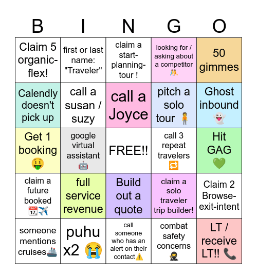 BinGO AHEAD Bingo Card