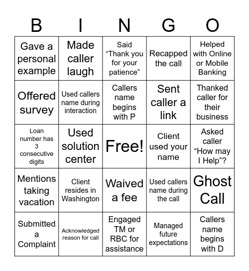 Words Matter Bingo Card