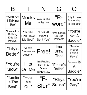 Anastasia Call Bingo Card
