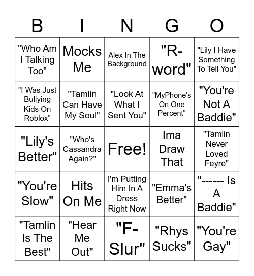 Anastasia Call Bingo Card