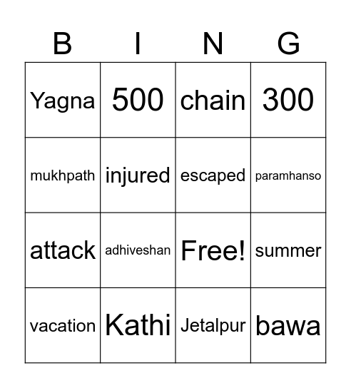 THE DEMISE OF LOLANGAR BAWA Bingo Card