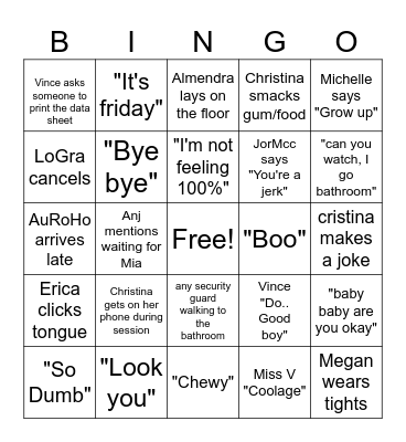Office Bingo Card