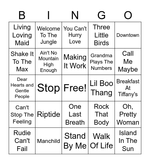 Journey Music Bingo! Bingo Card