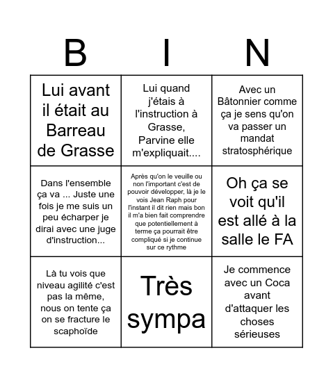 Le samedi soir de LPK Bingo Card