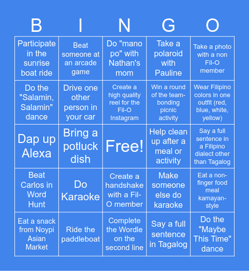 Fil-O Bingo! Bingo Card
