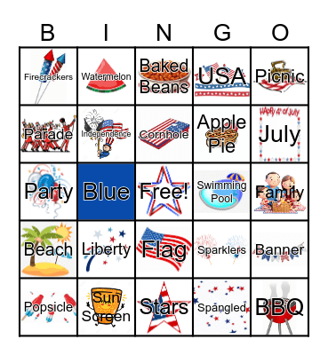 4th of July Bingo Card