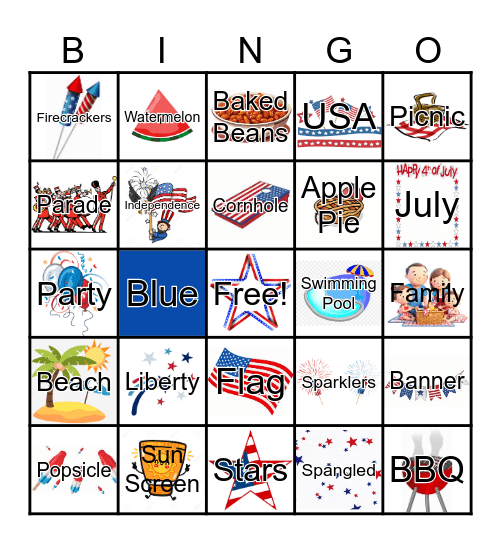 4th of July Bingo Card