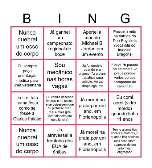 Bingo dos Netshowmers Bingo Card