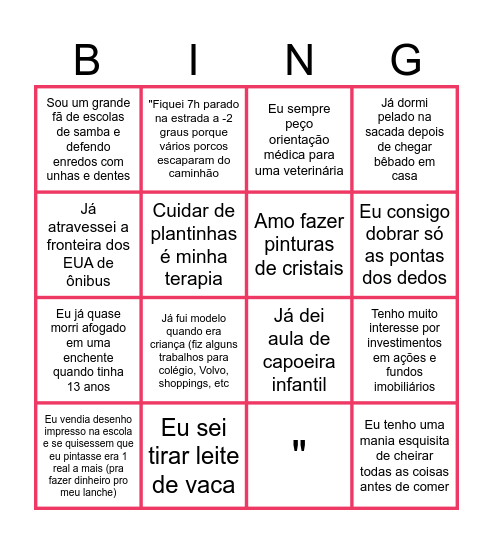 Bingo dos Netshowmers Bingo Card
