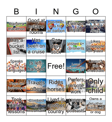 Happy Hour Icebreaker Bingo Card