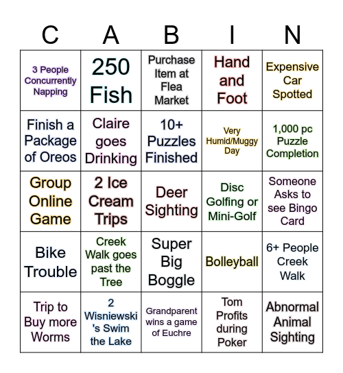 St. Germain Bingo 2 Bingo Card