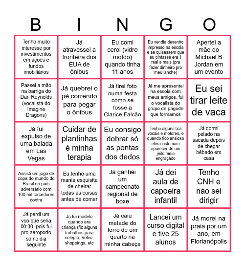 Bingo dos Netshowmers Bingo Card