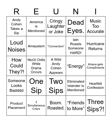 Reunion Island Bingo Card