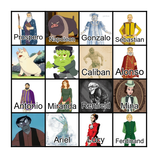 Character Bingo Card