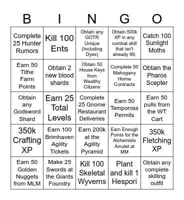Duke Solo BINGO Card