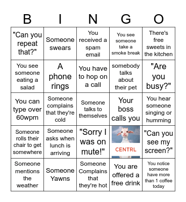 CENTRL OFFICE BINGO Card