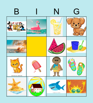 Summer Images Bingo Card