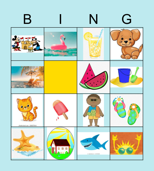 Summer Images Bingo Card