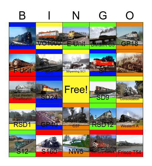 2-8-0 Consolidation- The Original Owners Bingo Card