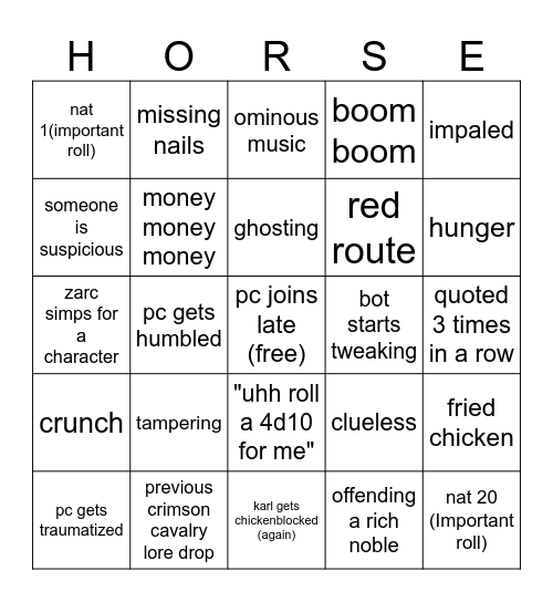 session 10 bingo Card