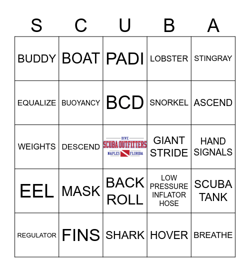 SCUBA Bingo Card