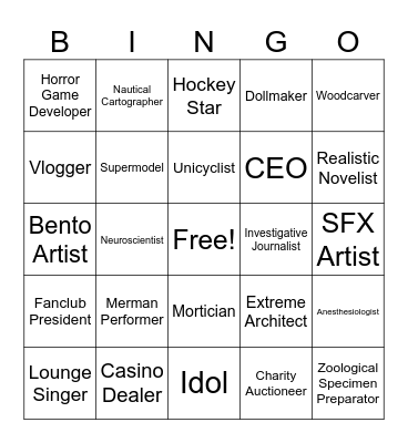 DR:IE CAST REVEAL Bingo Card
