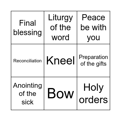 Rituals Bingo Card