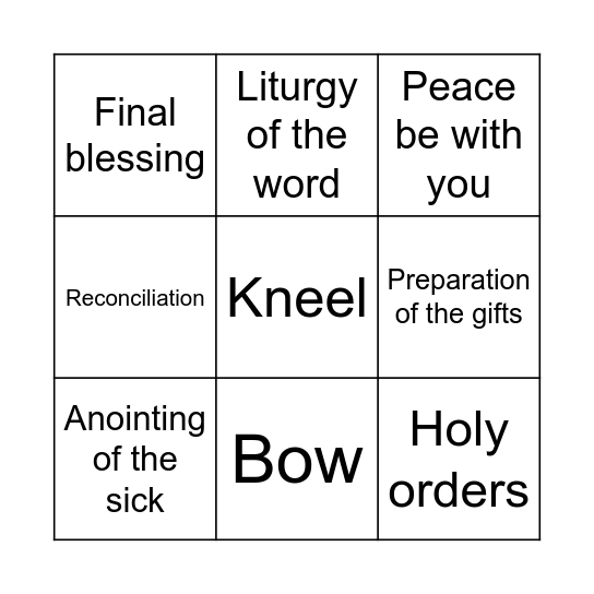 Rituals Bingo Card