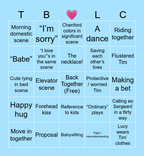 Chenford S8 Bingo Card