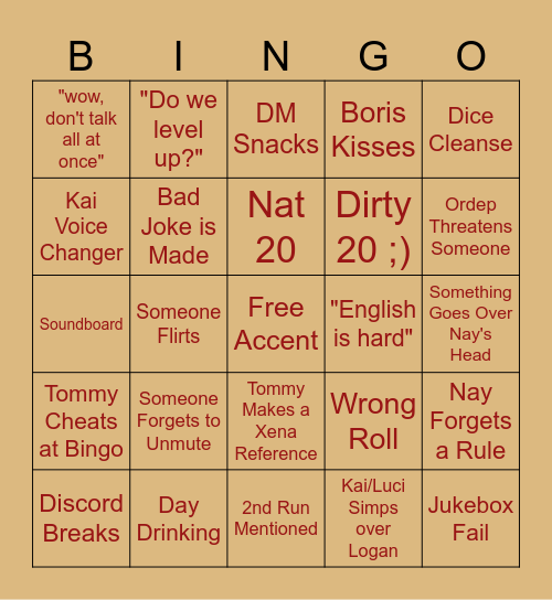 WMW BINGO! Bingo Card