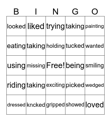 My Life Bingo Card