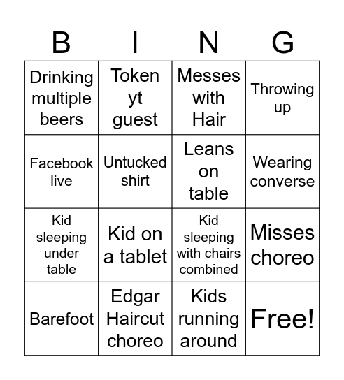 Karina 15 Bingo Card