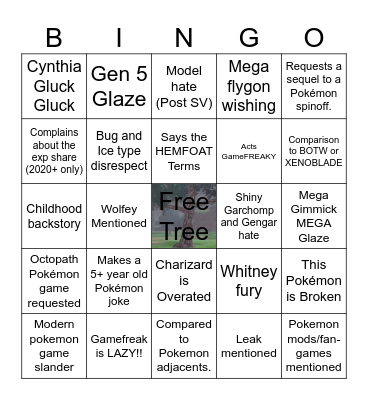Pokémon vid bingo Card