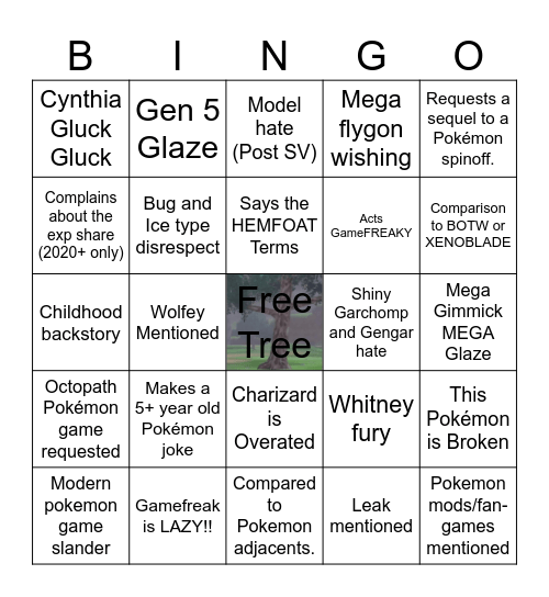 Pokémon vid bingo Card