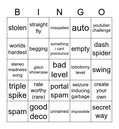 recent tab bingo Card