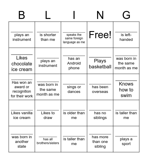 Chic Carriers Bingo Card