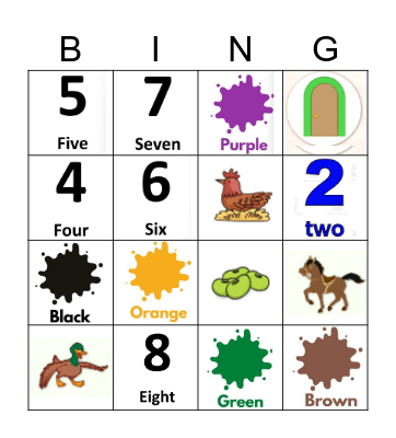 English Bingo! Bingo Card