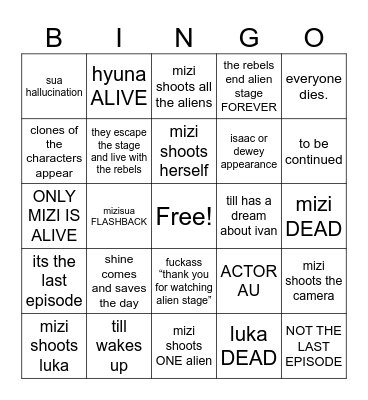 KARMA alnst predictions Bingo Card